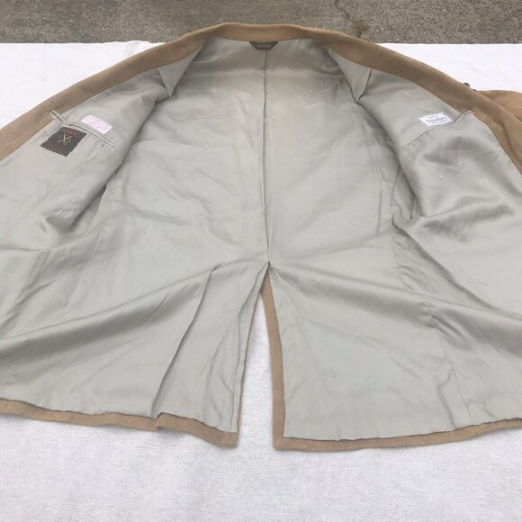 Vtg 70s USA Corbin Mens Tan Lambskin Suede Blazer Coat Jacket Mod Retro M L HTF - Picture 15 of 16